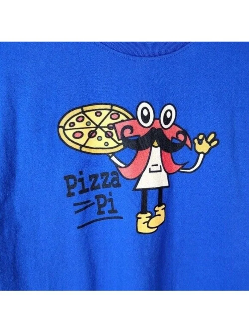 Math Kids Pi 3.14 Graphic TShirt Blue XL Short Sleeve Crew Neck Geek Pizza Hanes